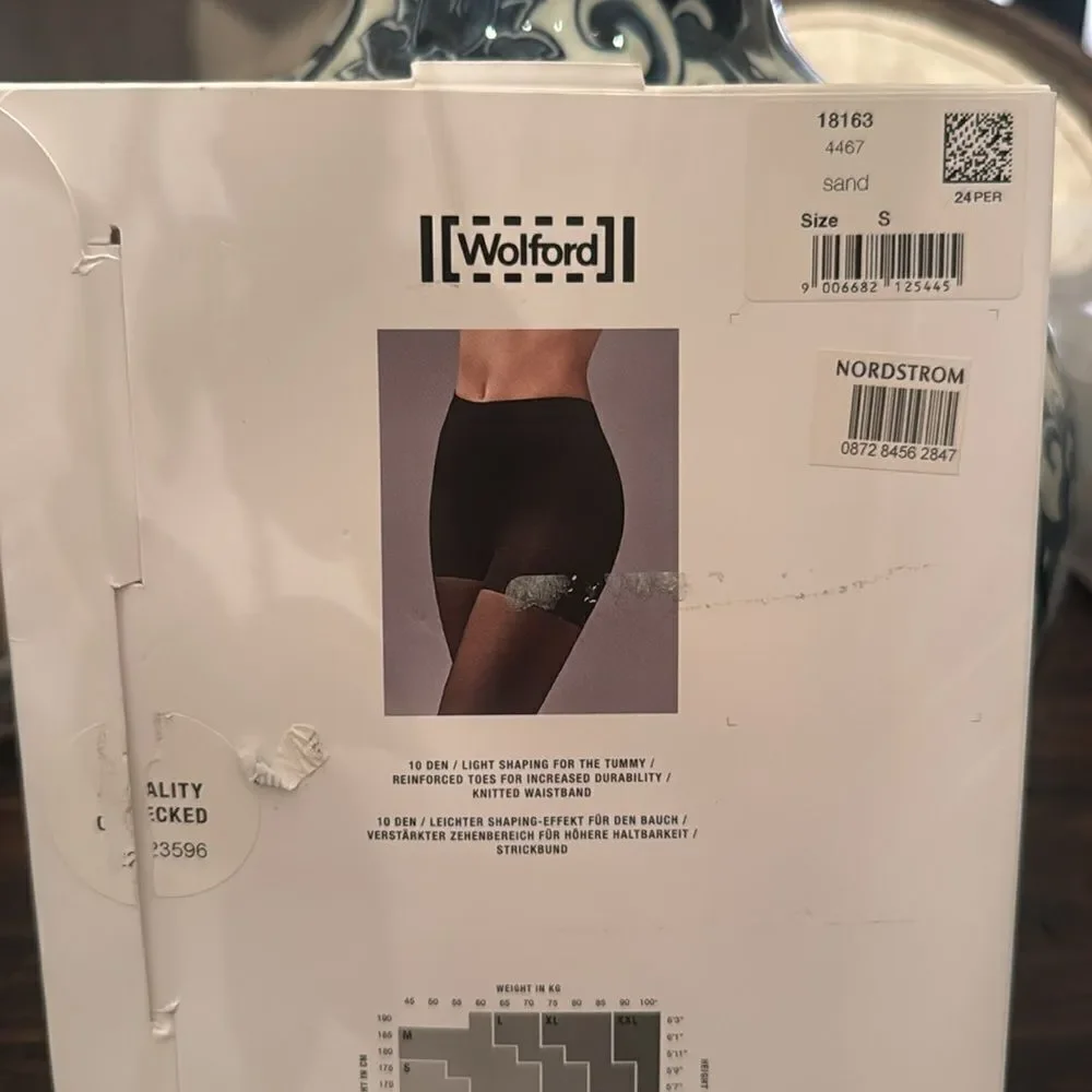 Wolford Control Top Tights Sand size small